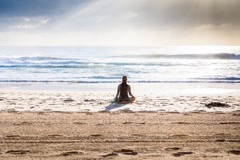 aura chakra colors woman beach compressor