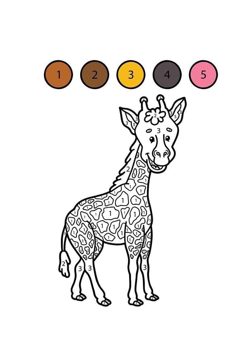 Free Printable Color by Number Coloring Pages for Preschool Kids