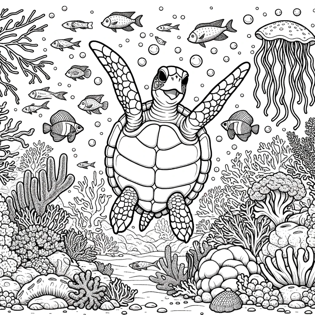 turtle coloring page 12