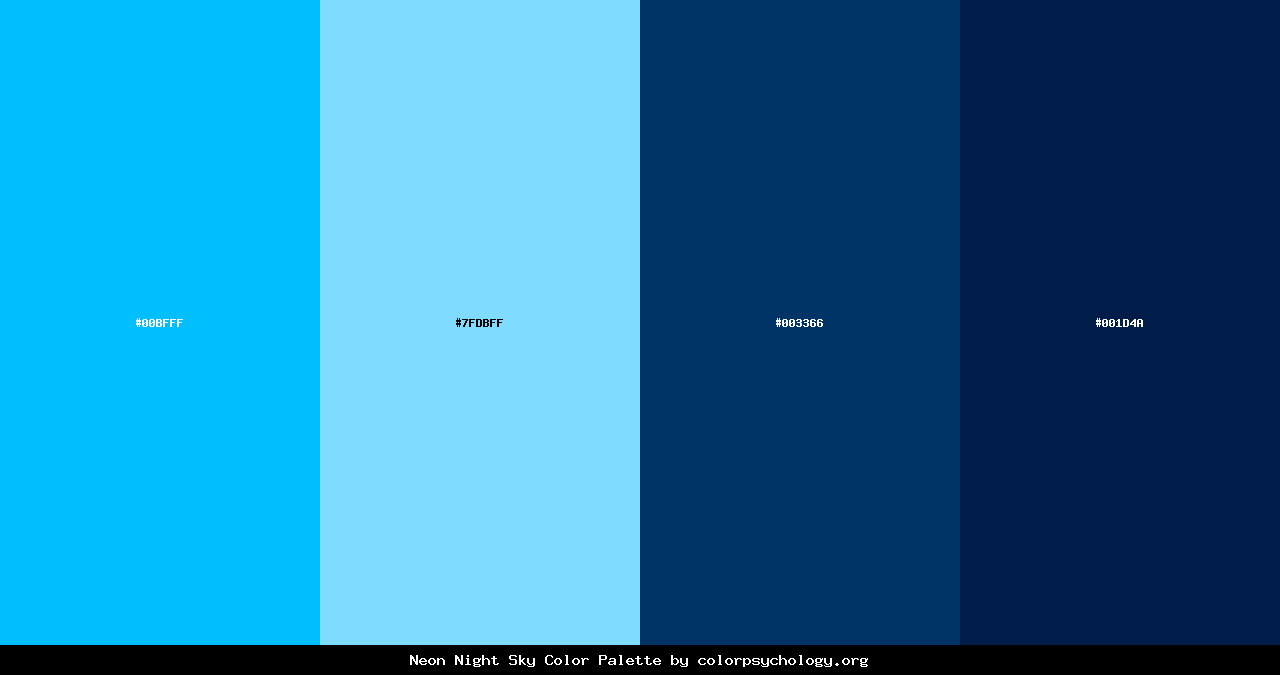 neon night blue palette
