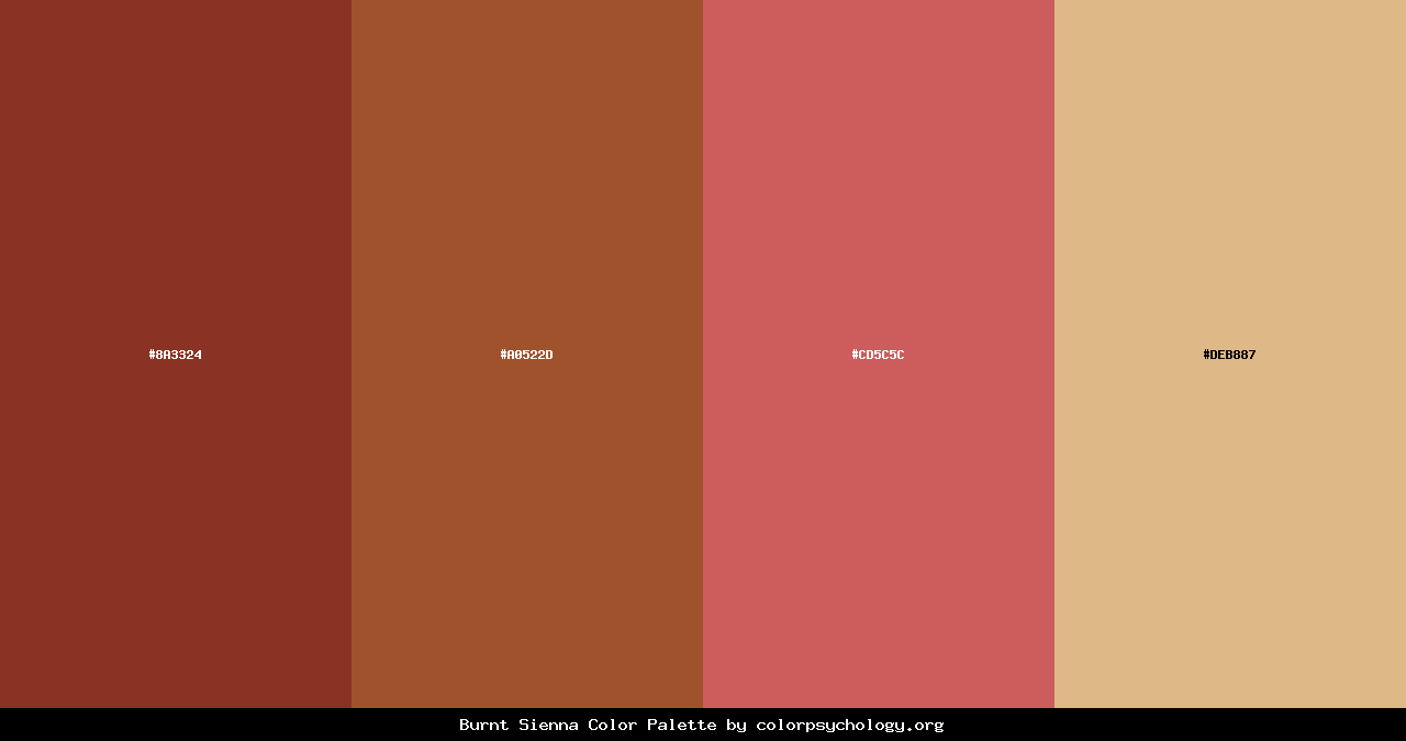 urnt ienna olor alette by colorpsychology org