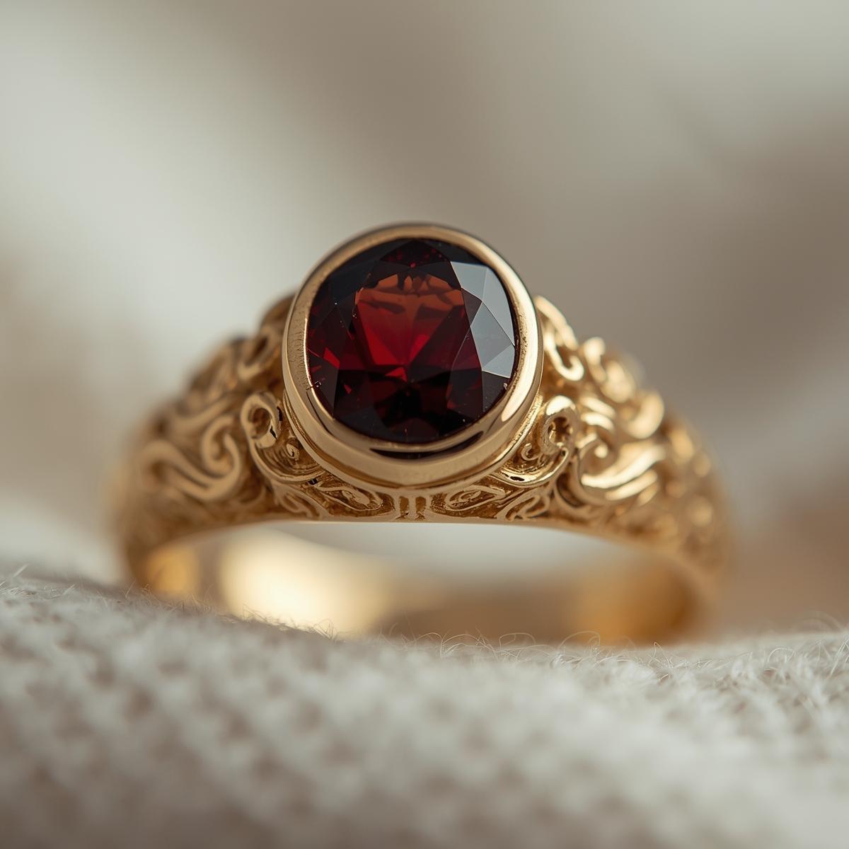 garnet signate ring